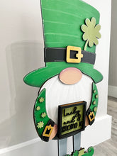 Load image into Gallery viewer, Leprechaun Hat add on Tall Porch Interchangeable Leaning Sign Gnome File SVG, Glowforge St. Patrick&#39;s Day, LuckyHeartDesignsCo
