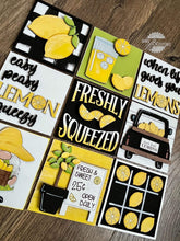 Load image into Gallery viewer, Lemon Interchangeable Leaning Sign File SVG, Glowforge Tiered Tray, Summer Lemonade, LuckyHeartDesignsCo