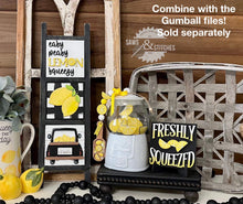 Load image into Gallery viewer, Lemon Interchangeable Leaning Sign File SVG, Glowforge Tiered Tray, Summer Lemonade, LuckyHeartDesignsCo