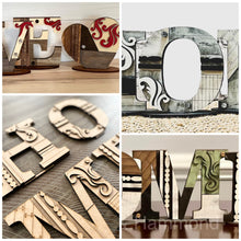 Load image into Gallery viewer, Vintage Rustic Initials File SVG, Glowforge Farmhouse, LuckyHeartDesignsCo