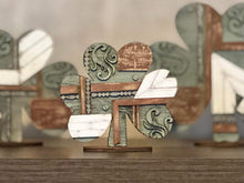 Load image into Gallery viewer, Vintage Rustic Clover Trio File SVG, St. Patrick's Day Glowforge Farmhouse, LuckyHeartDesignsCo