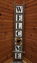 Load image into Gallery viewer, Welcome Tall Interchangeable Leaning Sign File SVG, Glowforge, LuckyHeartDesignsCo
