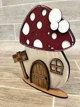 Load image into Gallery viewer, Gnome Mushroom Interchangeable House File SVG, (house base) Tiered Tray, Glowforge, LuckyHeartDesignsCo