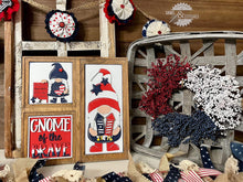Load image into Gallery viewer, Fourth of July Gnome Interchangeable Leaning Sign File SVG, Glowforge, LuckyHeartDesignsCo