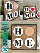 Load image into Gallery viewer, Home Square Round Interchangeable Leaning Sign File SVG, Leaning Ladder, Glowforge, LuckyHeartDesignsCO