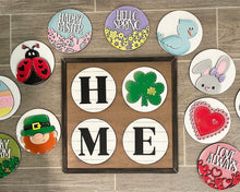 Load image into Gallery viewer, Home Square Round Interchangeable Leaning Sign File SVG, Leaning Ladder, Glowforge, LuckyHeartDesignsCO