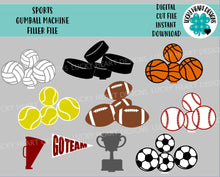 Load image into Gallery viewer, Sports Gumball Machine Filler File SVG, Glowforge Tiered Tray, LuckyHeartDesignsCo