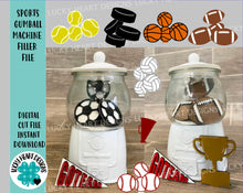 Load image into Gallery viewer, Sports Gumball Machine Filler File SVG, Glowforge Tiered Tray, LuckyHeartDesignsCo