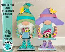 Load image into Gallery viewer, Spring Hat add on Tall Porch Interchangeable Leaning Sign Gnome File SVG, Glowforge Spring, LuckyHeartDesignsCo