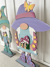 Load image into Gallery viewer, Spring Hat add on Tall Porch Interchangeable Leaning Sign Gnome File SVG, Glowforge Spring, LuckyHeartDesignsCo