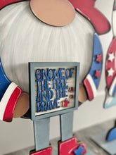 Load image into Gallery viewer, Fourth of July Hat add on Tall Porch Interchangeable Leaning Sign Gnome File SVG, Glowforge Summer , LuckyHeartDesignsCo