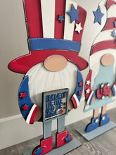 Load image into Gallery viewer, Fourth of July Hat add on Tall Porch Interchangeable Leaning Sign Gnome File SVG, Glowforge Summer , LuckyHeartDesignsCo