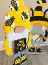 Load image into Gallery viewer, Bee Hat add on Tall Porch Interchangeable Leaning Sign Gnome File SVG, Glowforge Spring Summer, LuckyHeartDesignsCo
