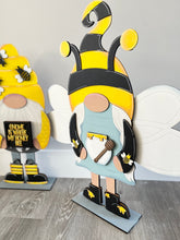 Load image into Gallery viewer, Bee Hat add on Tall Porch Interchangeable Leaning Sign Gnome File SVG, Glowforge Spring Summer, LuckyHeartDesignsCo

