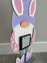 Load image into Gallery viewer, Easter Bunny add on Tall Porch Interchangeable Leaning Sign Gnome File SVG, Glowforge Spring, LuckyHeartDesignsCo