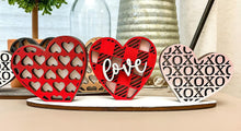 Load image into Gallery viewer, Standing Heart Trio File SVG, Valentine's Day Decor, Glowforge, LuckyHeartDesignsCo