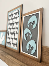 Load image into Gallery viewer, Easter Sign Trio File SVG, Glowforge Bunny Hop, LuckyHeartDesignsCo