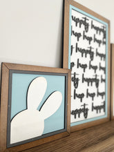 Load image into Gallery viewer, Easter Sign Trio File SVG, Glowforge Bunny Hop, LuckyHeartDesignsCo