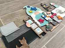 Load image into Gallery viewer, Crafty Maker Standing Gnome File SVG, Tiered Tray Decor, Glowforge, LuckyHeartDesignsCo