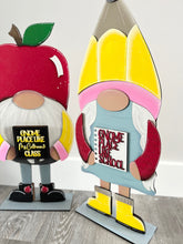 Load image into Gallery viewer, Teacher Hat add on Tall Porch Interchangeable Leaning Sign Gnome File SVG, Glowforge School, LuckyHeartDesignsCo