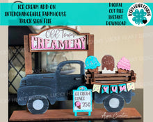 Load image into Gallery viewer, Ice Cream add on Interchangeable Farmhouse Truck File SVG, Glowforge Summer, LuckyHeartDesignsCo