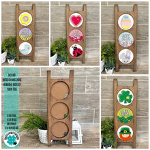 Load image into Gallery viewer, Round Interchangeable Leaning Sign File SVG, Inserts, Glowforge, LuckyHeartDesignsCo