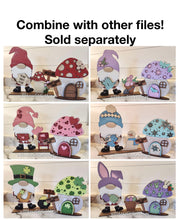 Load image into Gallery viewer, Family Home Standing Tall Gnome Interchangeable File SVG, Glowforge, LuckyHeartDesignsCo