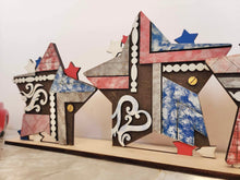 Load image into Gallery viewer, Vintage Rustic Star Trio Fourth Of July File SVG, Glowforge, LuckyHeartDesignsCo