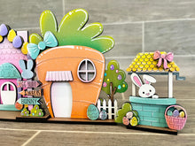 Load image into Gallery viewer, Easter Bunny Standing Houses File SVG, Glowforge, LuckyHeartDesignsCo