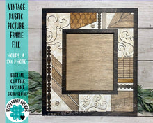 Load image into Gallery viewer, Vintage Rustic Picture Frame File SVG, Glowforge Farmhouse, LuckyHeartDesignsCo