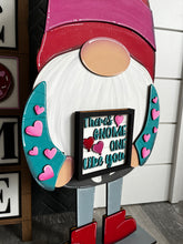 Load image into Gallery viewer, Valentine Hat add on Tall Porch Interchangeable Leaning Sign Gnome File SVG, Glowforge, LuckyHeartDesignsCo