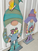 Load image into Gallery viewer, Spring Hat add on Tall Porch Interchangeable Leaning Sign Gnome File SVG, Glowforge Spring, LuckyHeartDesignsCo