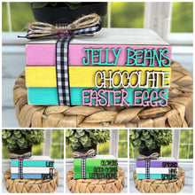 Load image into Gallery viewer, Interchangeable Book Stack Seasonal Set Tiered Tray File SVG, Glowforge Farmhouse, LuckyHeartDesignsCo