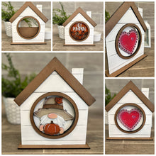 Load image into Gallery viewer, Round Standing House Interchangeable Leaning Sign File SVG, Glowforge circle leaning ladder, LuckyHeartDesignsCo