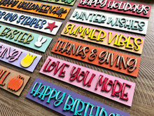 Load image into Gallery viewer, Front Signs for Standing File Interchangeable Holder Box File SVG, Glowforge, LuckyHeartDesignsCo