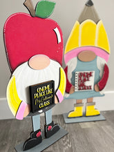 Load image into Gallery viewer, Teacher Hat add on Tall Porch Interchangeable Leaning Sign Gnome File SVG, Glowforge School, LuckyHeartDesignsCo