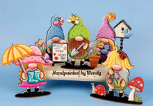 Load image into Gallery viewer, Spring Standing Gnome File SVG, Tiered Tray, Glowforge, LuckyHeartDesignsCo