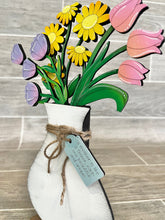 Load image into Gallery viewer, Mother's Day Vase File SVG, Glowforge Farmhouse Floral, LuckyHeartDesignsCo