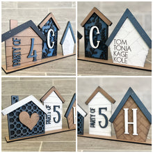 Load image into Gallery viewer, Party Of Family Home Standing Houses Centerpiece File SVG, Mantle Decor Glowforge, LuckyHeartDesignsCo