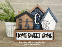 Load image into Gallery viewer, Party Of Family Home Standing Houses Centerpiece File SVG, Mantle Decor Glowforge, LuckyHeartDesignsCo