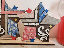 Load image into Gallery viewer, Vintage Rustic Star Trio Fourth Of July File SVG, Glowforge, LuckyHeartDesignsCo