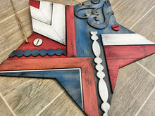 Load image into Gallery viewer, Vintage Rustic Star Door Hanger File SVG, America Fourth of July Glowforge, LuckyHeartDesignsCo