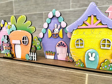 Load image into Gallery viewer, Easter Bunny Standing Houses File SVG, Glowforge, LuckyHeartDesignsCo