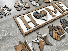 Load image into Gallery viewer, Vintage Rustic Interchangeable Home Sign File SVG, Glowforge Farmhouse, LuckyHeartDesignsCo