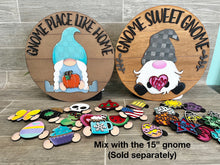 Load image into Gallery viewer, Gnome Place Like Home Interchangeable Door Hanger File SVG, Glowforge, LuckyHeartDesignsCo