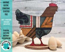 Load image into Gallery viewer, Vintage Rustic Chicken File SVG, Glowforge Farmhouse, LuckyHeartDesignsCo
