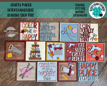 Load image into Gallery viewer, Craft Maker Interchangeable Leaning Sign File SVG, Glowforge Tiered Tray, LuckyHeartDesignsCo