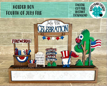 Load image into Gallery viewer, Holder Box Fourth Of July Add On File SVG, Glowforge Summer , LuckyHeartDesignsCo