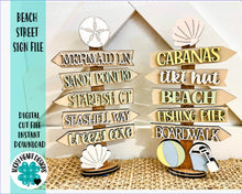 Load image into Gallery viewer, Beach Street Sign File SVG, Glowforge Summer, LuckyHeartDesignsCo