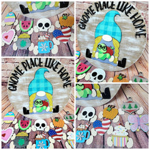 Load image into Gallery viewer, Gnome Place Like Home Interchangeable Door Hanger File SVG, Glowforge, LuckyHeartDesignsCo